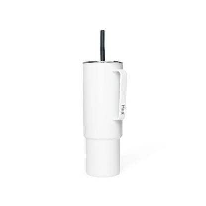 Grande Tasse Isotherme à Paille avec Poignée - White - 32 oz